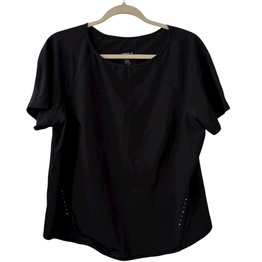 Layer 8 Size Medium Black Qwick-Dry Short Sleeve Activewear Top Performance Tee